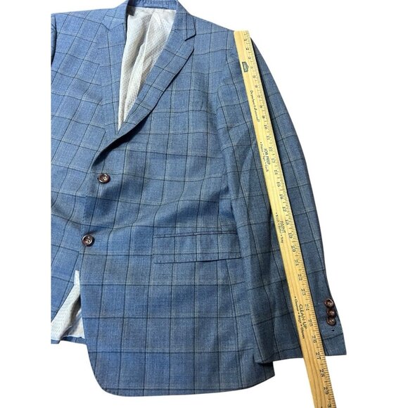 Trunk Club Sport Coat Jacket BESPOKE Wool Windowpane Working cuff Men's 44L - Picture 10 of 10